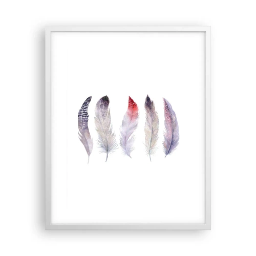 Poster in cornice bianca - Delicate come una nebbia multicolore - 40x50 cm