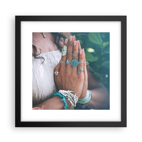 Poster in cornice nera - Benvenuto al centro dell'essere - 30x30 cm