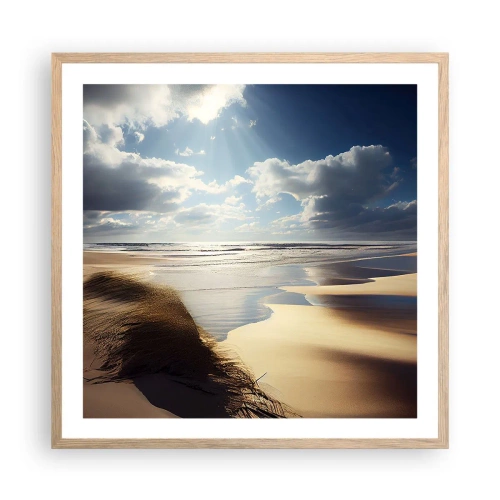 Poster in cornice rovere chiaro - Spiaggia incontaminata - 60x60 cm