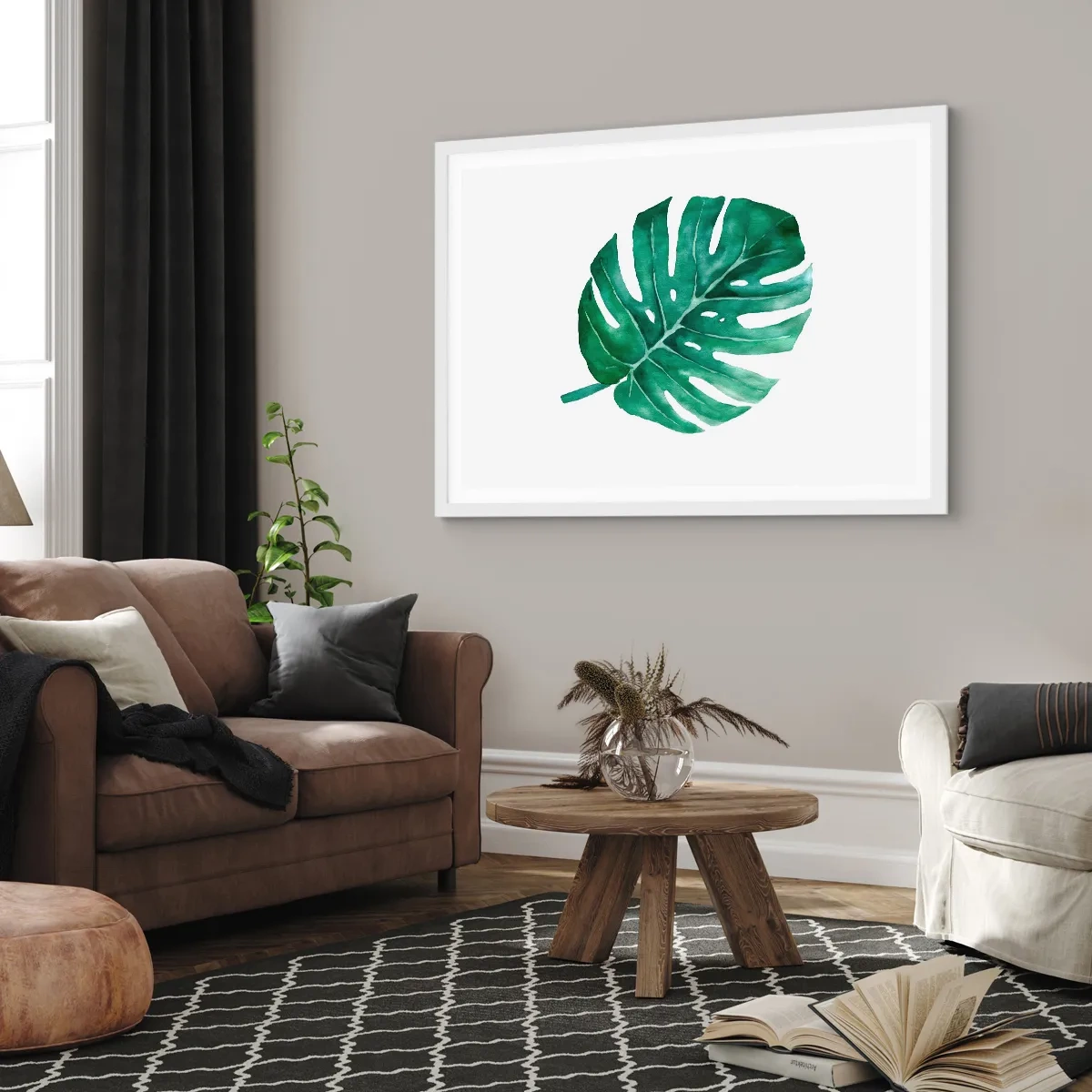 Poster in cornice bianca - Concetto verde - 91x61 cm