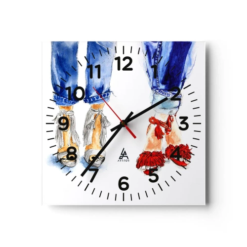 Orologio da parete - Orologio in Vetro - Facciamo una passeggiata? - 40x40 cm