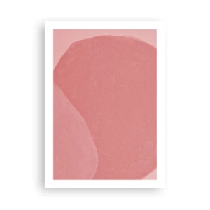 Poster - Composizione astratta nei toni del rosa - 50x70cm - Composizione organica in rosa - Decorazione murale moderna per soggiorno e camera da letto ARTTOR