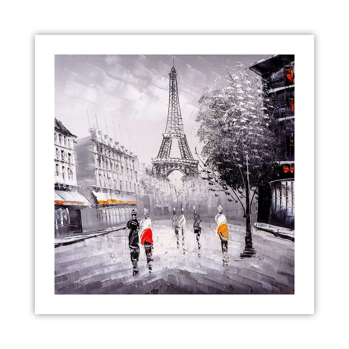 Poster - Passeggiata a Parigi - 50x50 cm