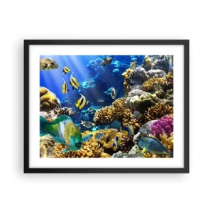 Poster in cornice nera - Traffico intenso sulla via delle vacanze - 50x40 cm