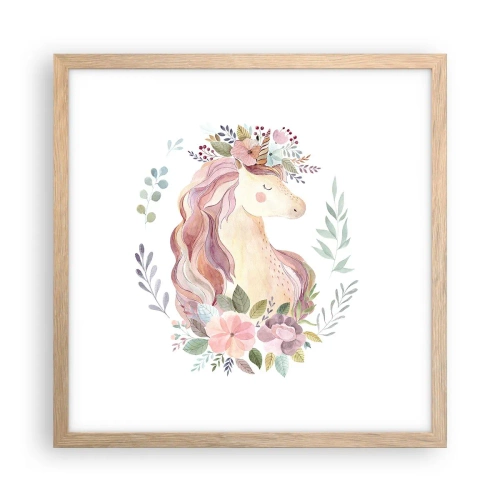 Poster in cornice rovere chiaro - Invito nel mondo delle favole - 40x40 cm