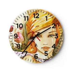 Orologio da parete - Orologio in Vetro - Sguardo di smeraldo, che calma l'ira - 30x30 cm