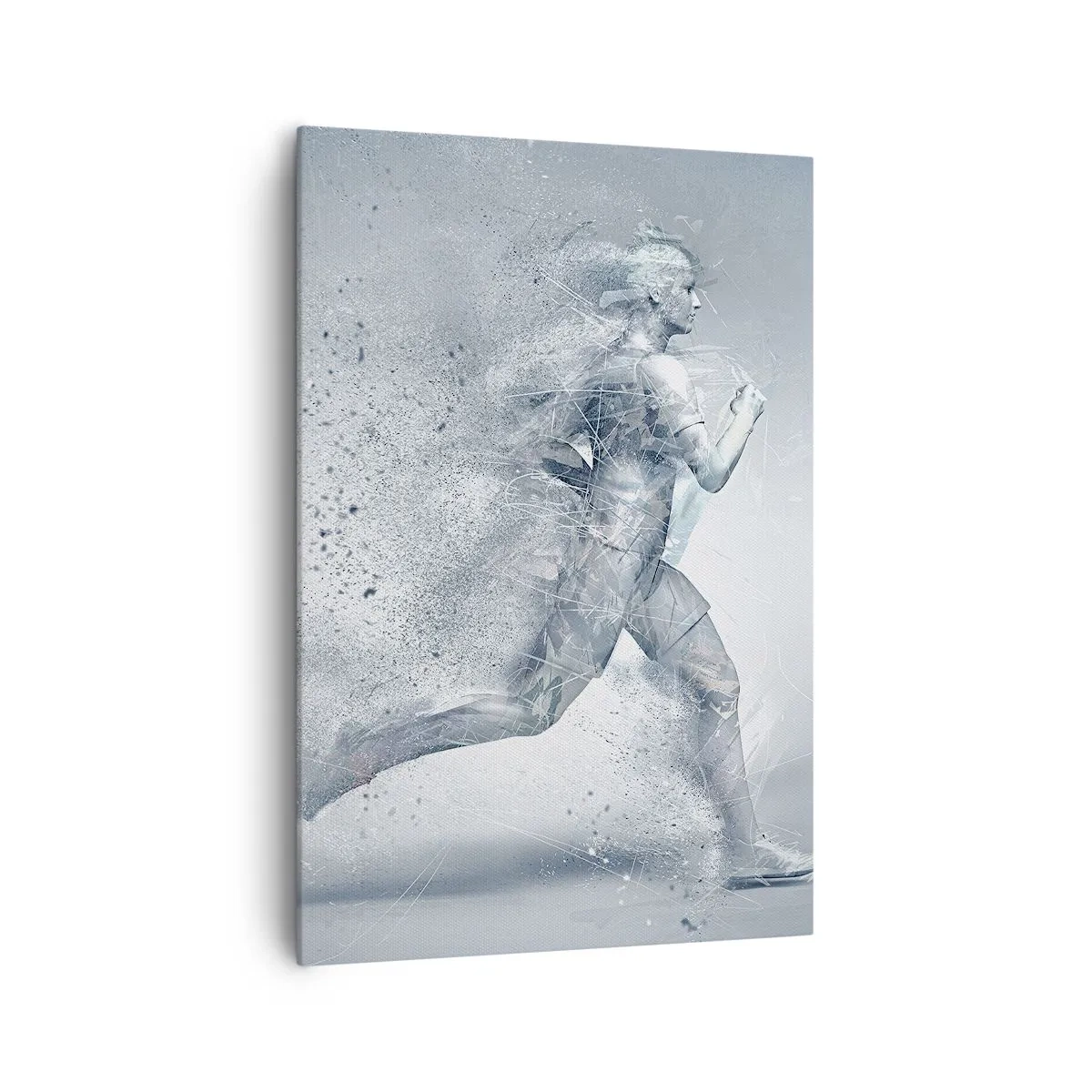 Quadro su tela - Stampe su Tela - Una figura dinamica che corre in uno stile astratto - 70x100cm - Energia pura come un cristallo - Decorazione murale moderna per soggiorno e camera da letto ARTTOR