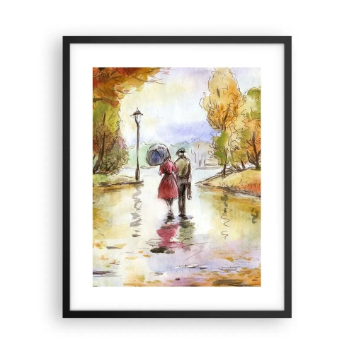 Poster in cornice nera - Autunno romantico nel parco - 40x50 cm