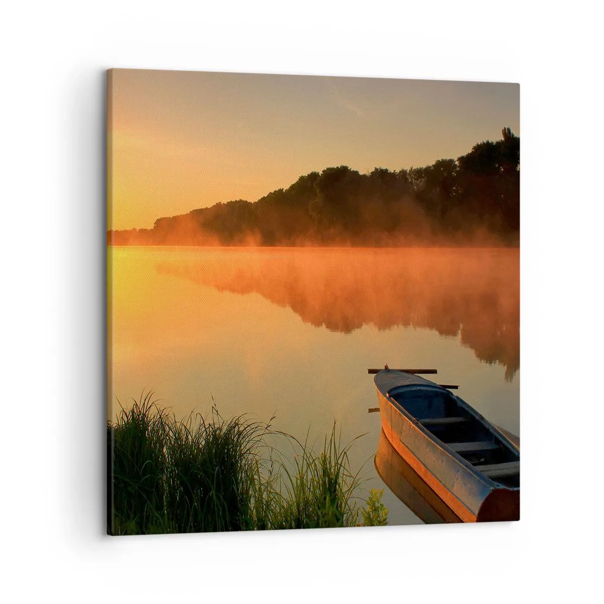 Quadro su tela - Stampe su Tela - Alba sull'acqua, come uno specchio - 50x50 cm