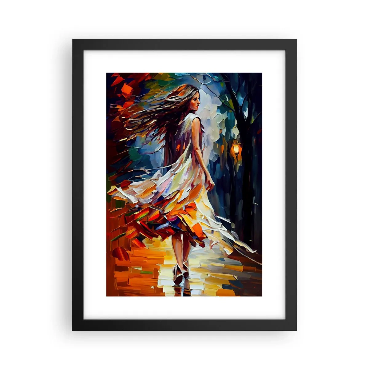 Poster in cornice nera - Ragazza d'autunno - 30x40 cm