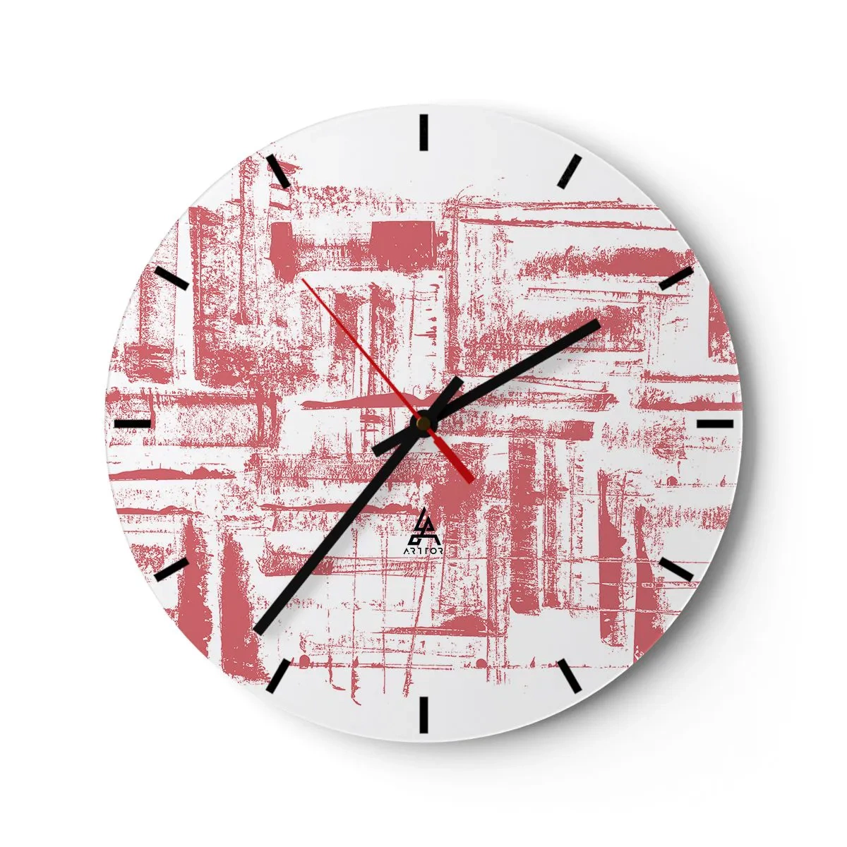 Orologio da parete - Orologio in Vetro - Città rossa - 40x40 cm