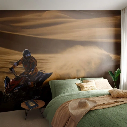 Fotomurale su misura Premium Canvas - Sulle onde della sabbia - Quadruplo, Settore automobilistico, Deserto