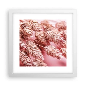 Poster in cornice bianca - Cascata di fiori in rosa - 30x30 cm