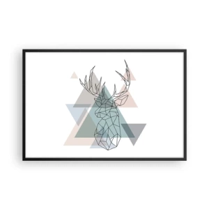 Poster in cornice nera - Nel bosco geometrico - 91x61 cm
