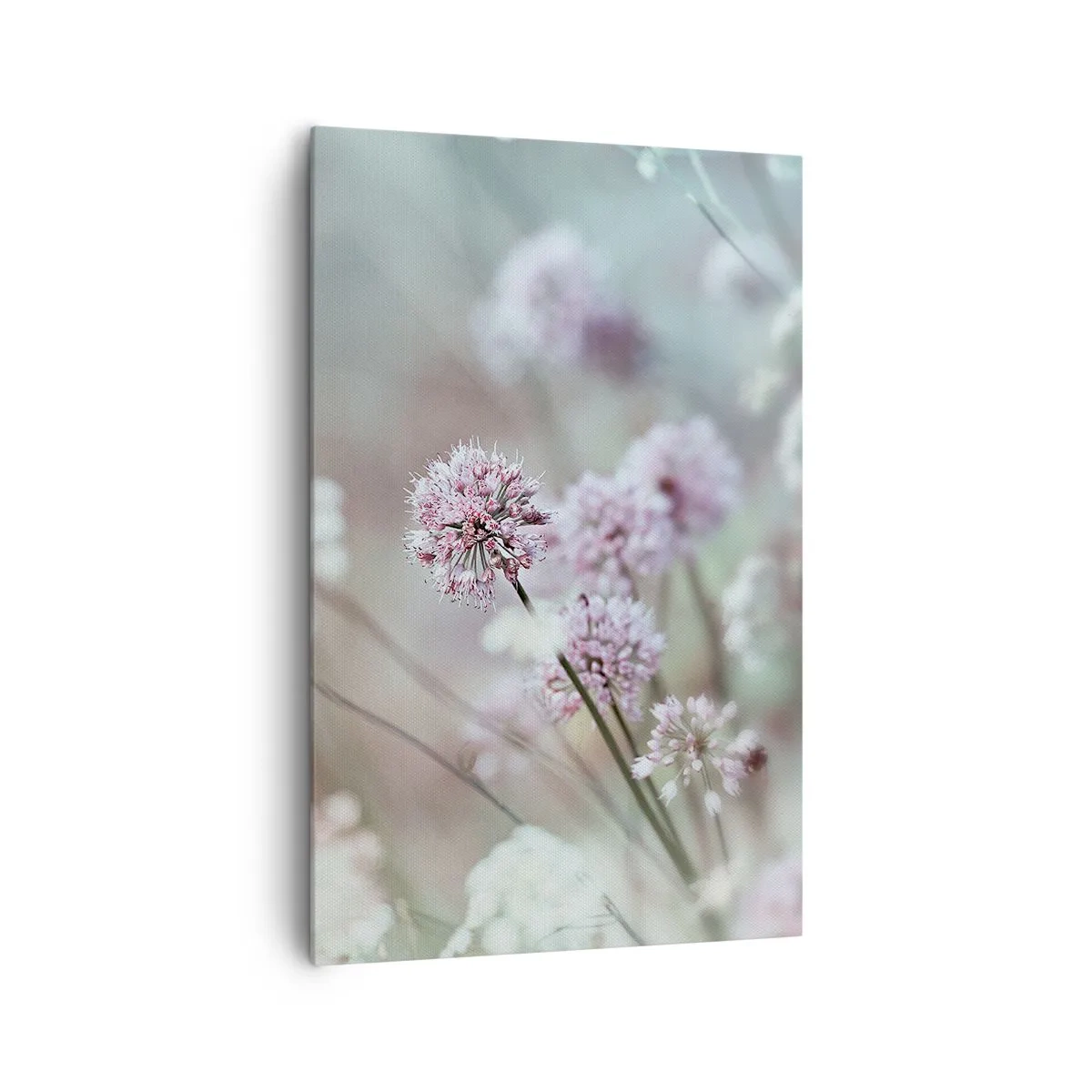 Quadro su tela - Stampe su Tela - Fiori delicati in tonalità pastello - 80x120cm - Le dolci filigrane delle erbe - Decorazione murale moderna per soggiorno e camera da letto ARTTOR