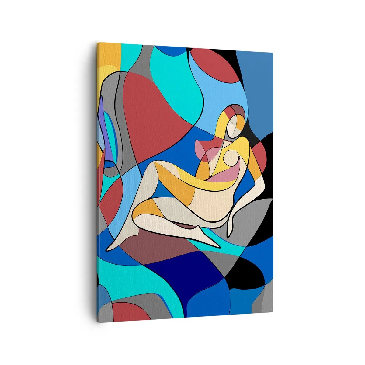 Quadro su tela - Stampe su Tela - Nudo colorato in stile cubista - 50x70cm - Nudo cubista - Decorazione murale moderna per soggiorno e camera da letto ARTTOR