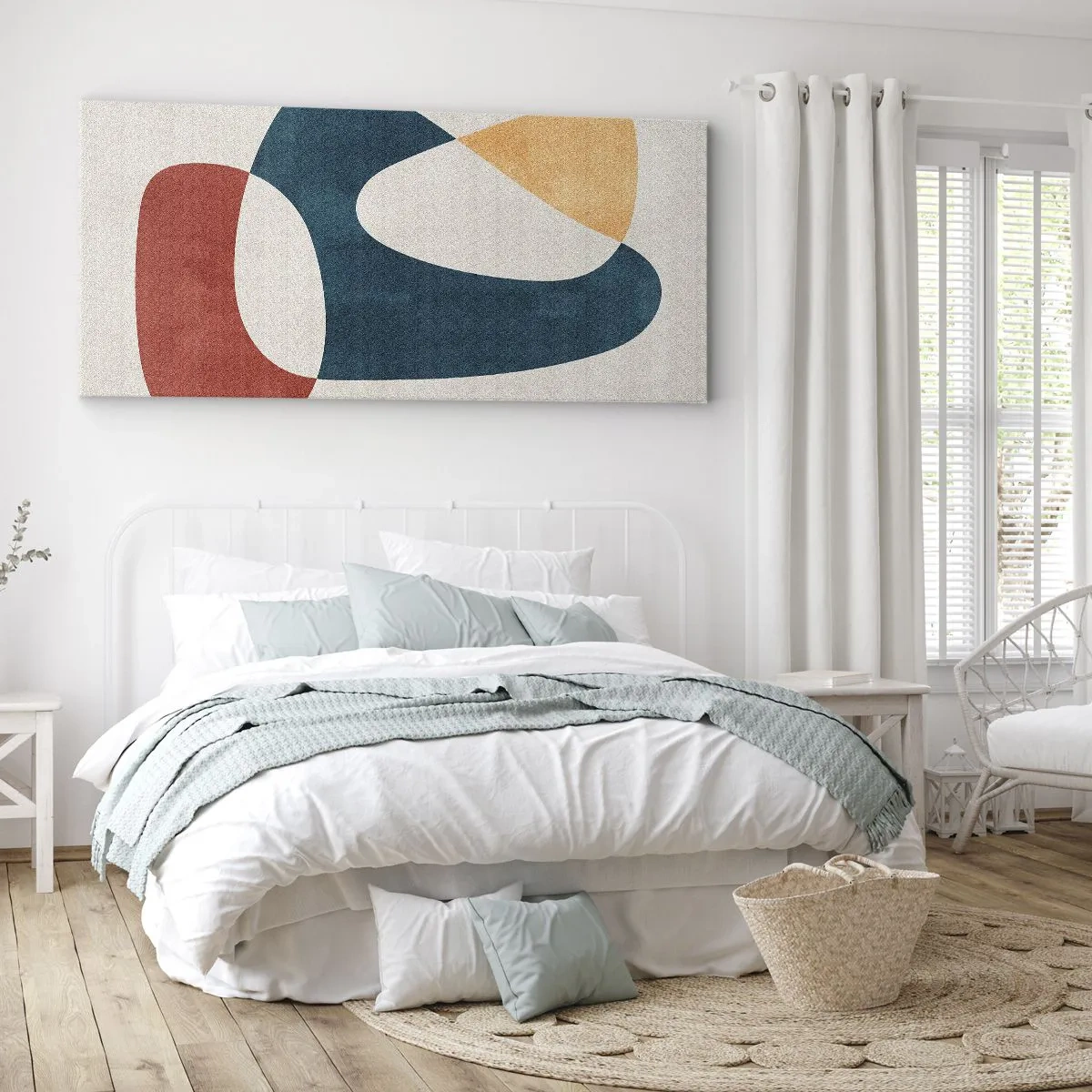 Quadro su tela - Stampe su Tela - Forme astratte in colori armoniosi - 120x50cm - Influenze e metamorfosi - Decorazione murale moderna per soggiorno e camera da letto ARTTOR