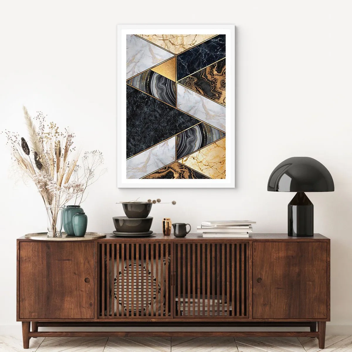 Poster in cornice bianca - Pietra su pietra - 40x50 cm