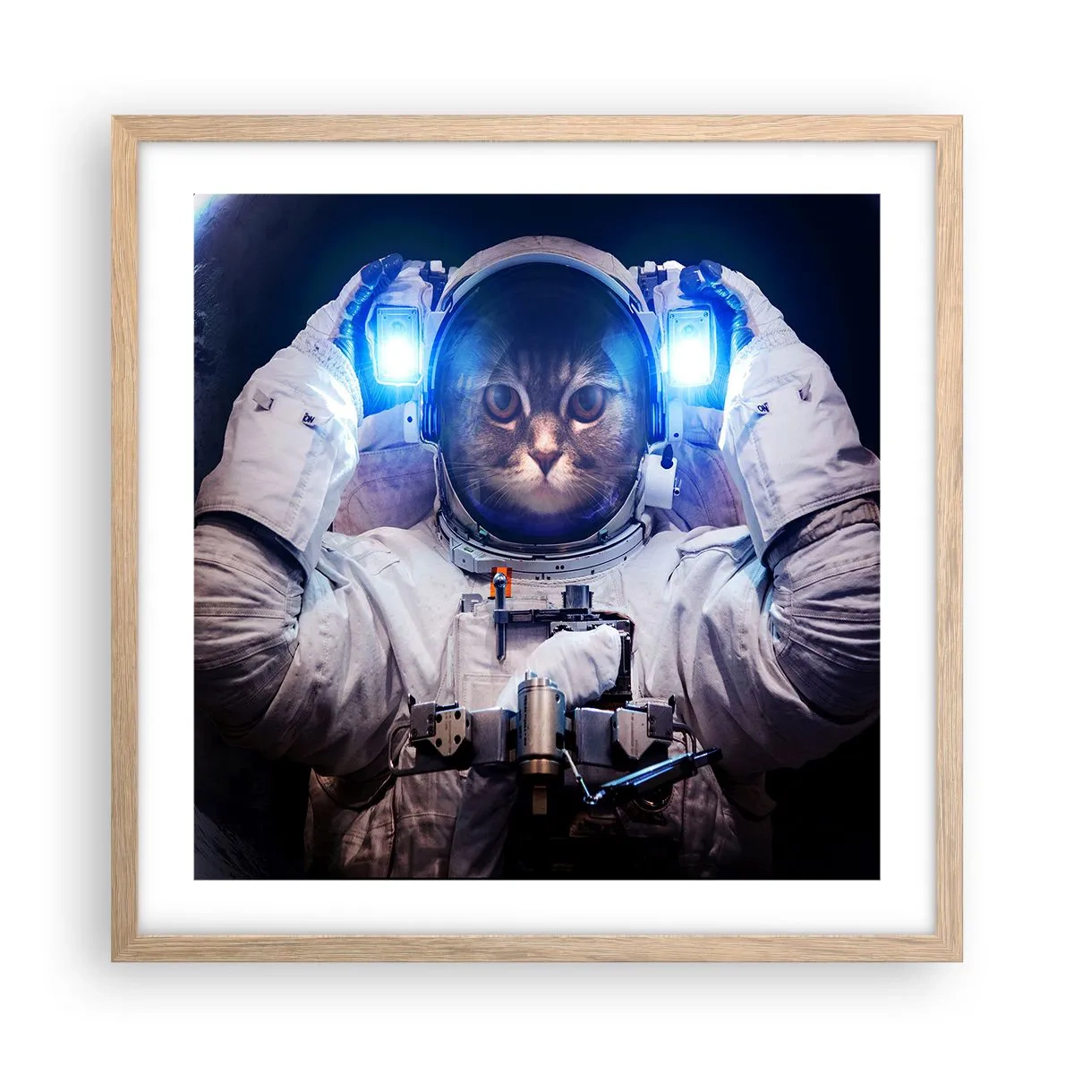 Poster in cornice rovere chiaro - Houston, avete un problema - 50x50 cm