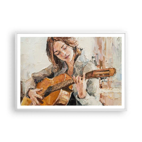 Poster in cornice bianca - Concerto per chitarra e cuore di ragazza - 100x70 cm
