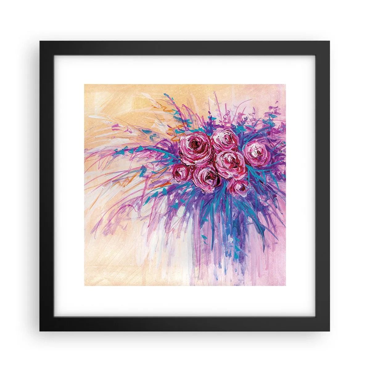 Poster in cornice nera - Fontana rosa - 30x30 cm