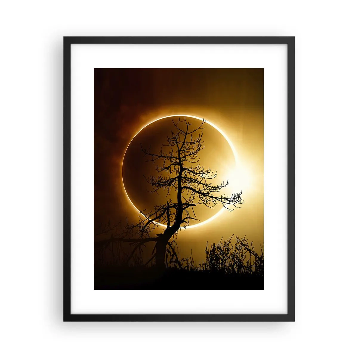 Poster in cornice nera - Eclissi totale - 40x50 cm
