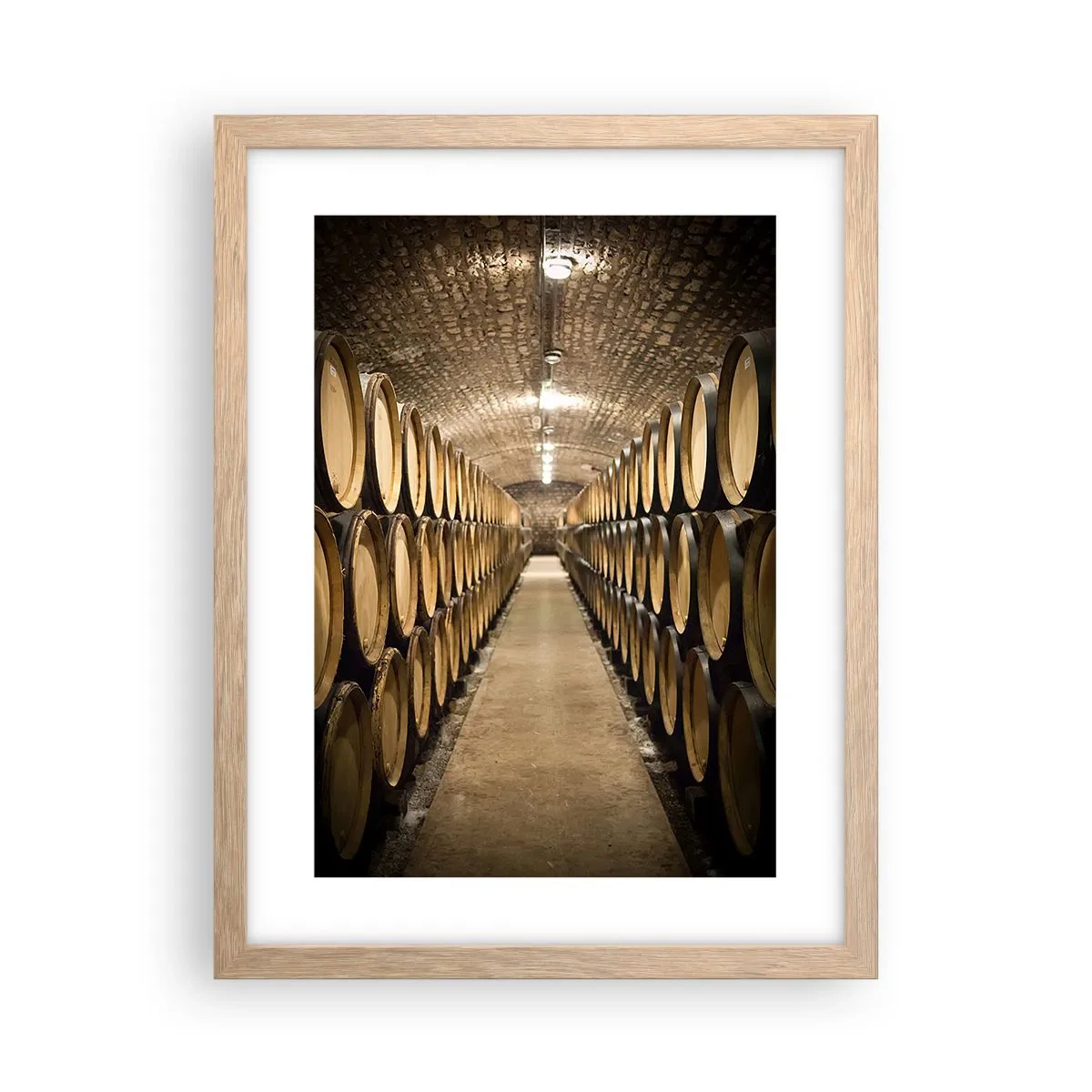 Poster in cornice rovere chiaro - Nella cantina in mattoni - 30x40 cm
