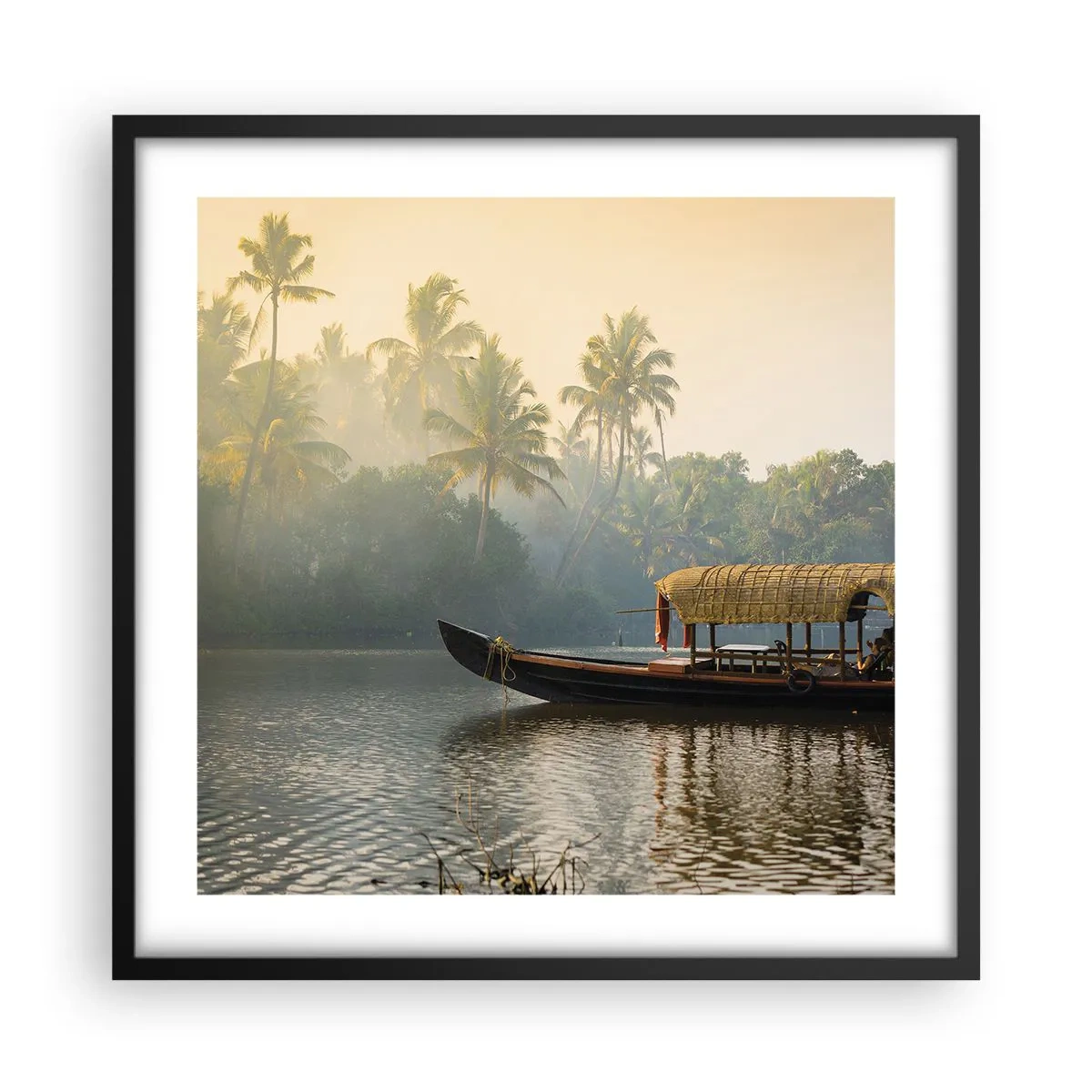 Poster in cornice nera - Casa sul fiume - 50x50 cm