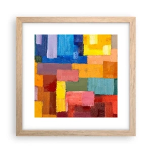 Poster in cornice rovere chiaro - Ognuno diverso, tutti colorati - 30x30 cm