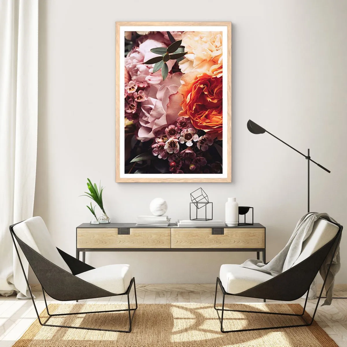 Poster in cornice rovere chiaro - Avvolti dalla bellezza - 70x100 cm