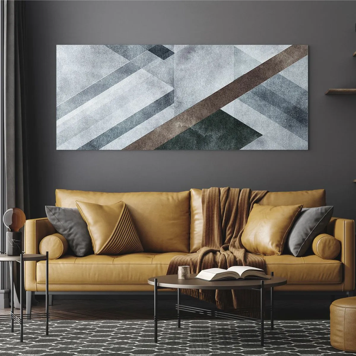 Quadro su vetro - La ricercata eleganza della geometria - 90x30 cm