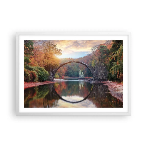 Poster in cornice bianca - Dall'altro lato dello specchio - 70x50 cm