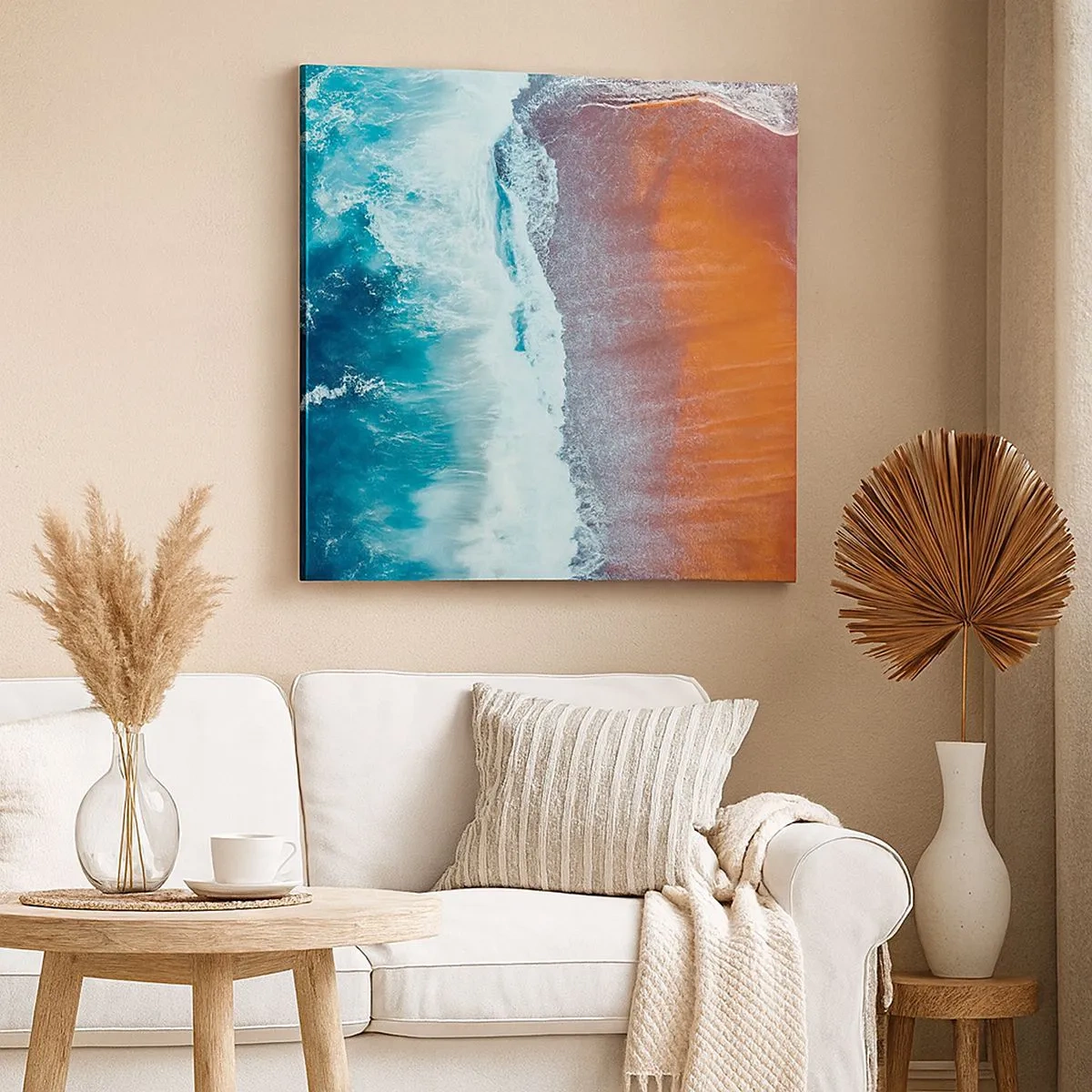 Quadro su tela - Stampe su Tela - Il tocco dell'oceano - 30x30 cm