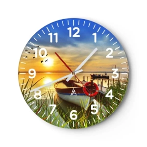 Orologio da parete - Orologio in Vetro - I cormorano volano già via - 40x40 cm