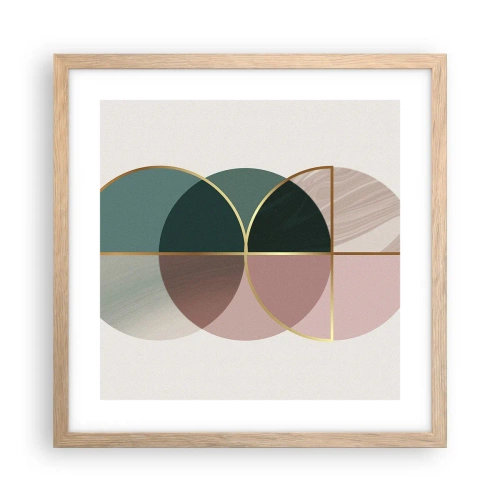 Poster in cornice rovere chiaro - Un cerchio dietro l'altro... - 40x40 cm