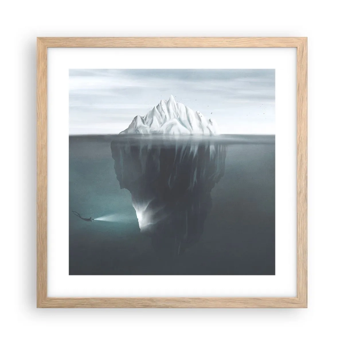 Poster in cornice rovere chiaro - Mistero sottomarino - 40x40 cm