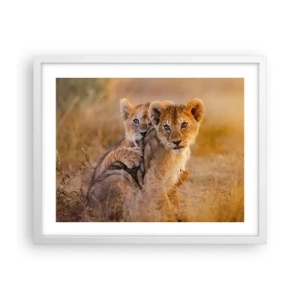 Poster in cornice bianca - Non disturbare! Giochiamo - 50x40 cm