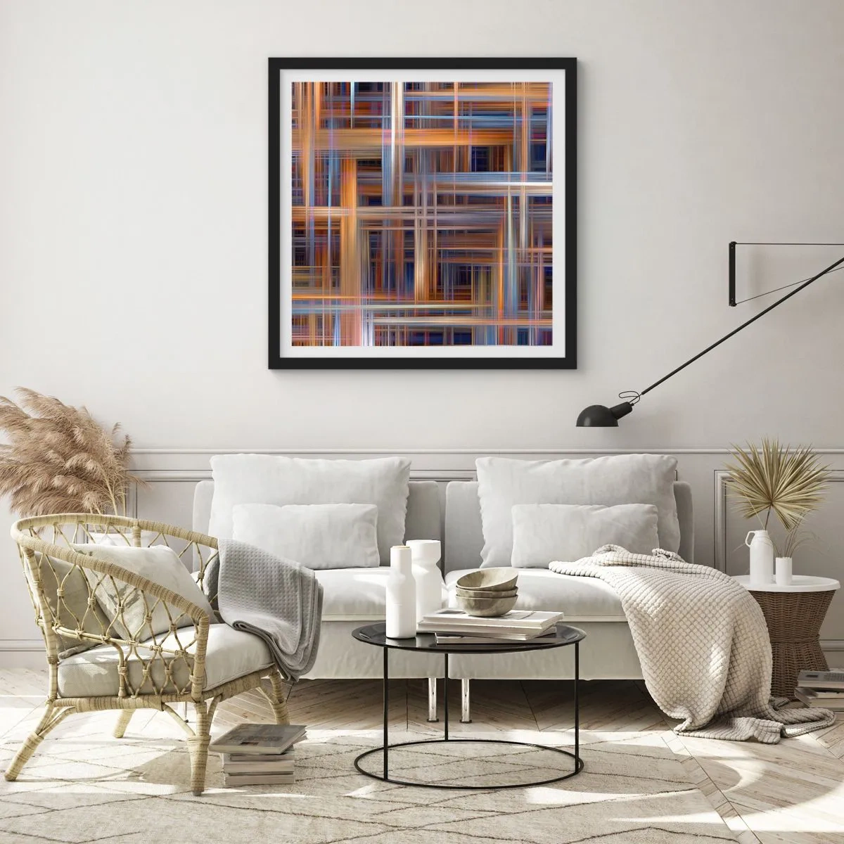 Poster in cornice nera - Tessute con la luce - 30x30 cm