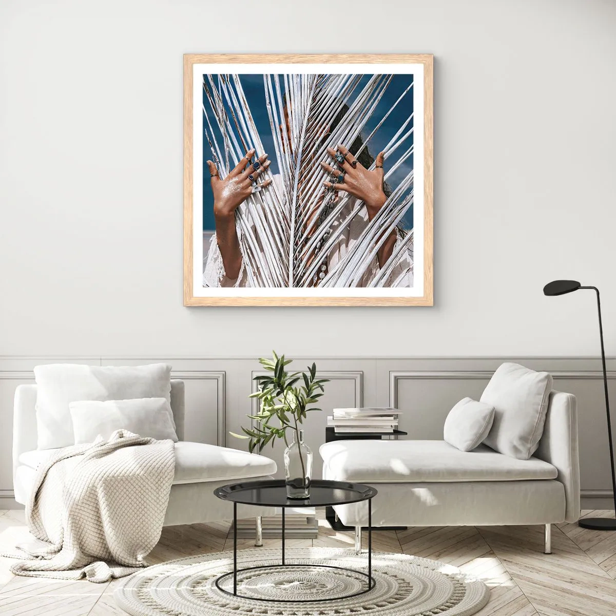 Poster in cornice rovere chiaro - La ragazza dello sciamano? - 40x40 cm