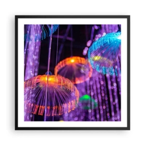 Poster in cornice nera - Fontane di luce - 60x60 cm