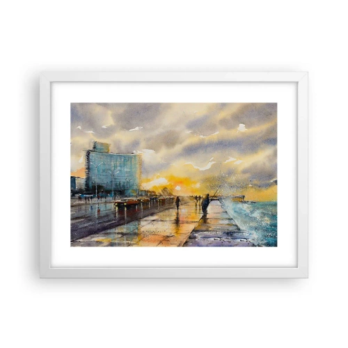 Poster in cornice bianca - Vita sulla costa - 40x30 cm