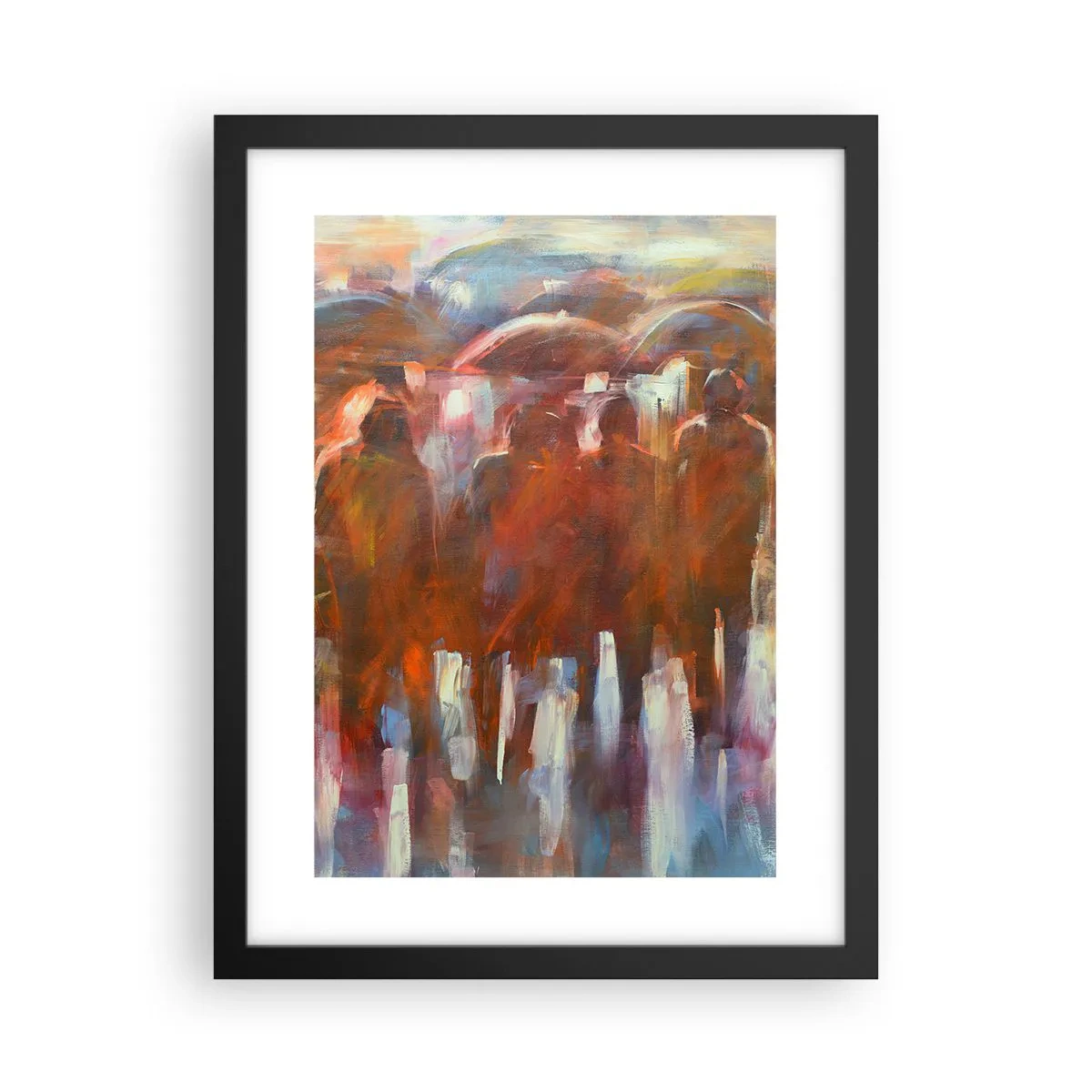 Poster in cornice nera - Uguali nella pioggia e nella nebbia - 30x40 cm