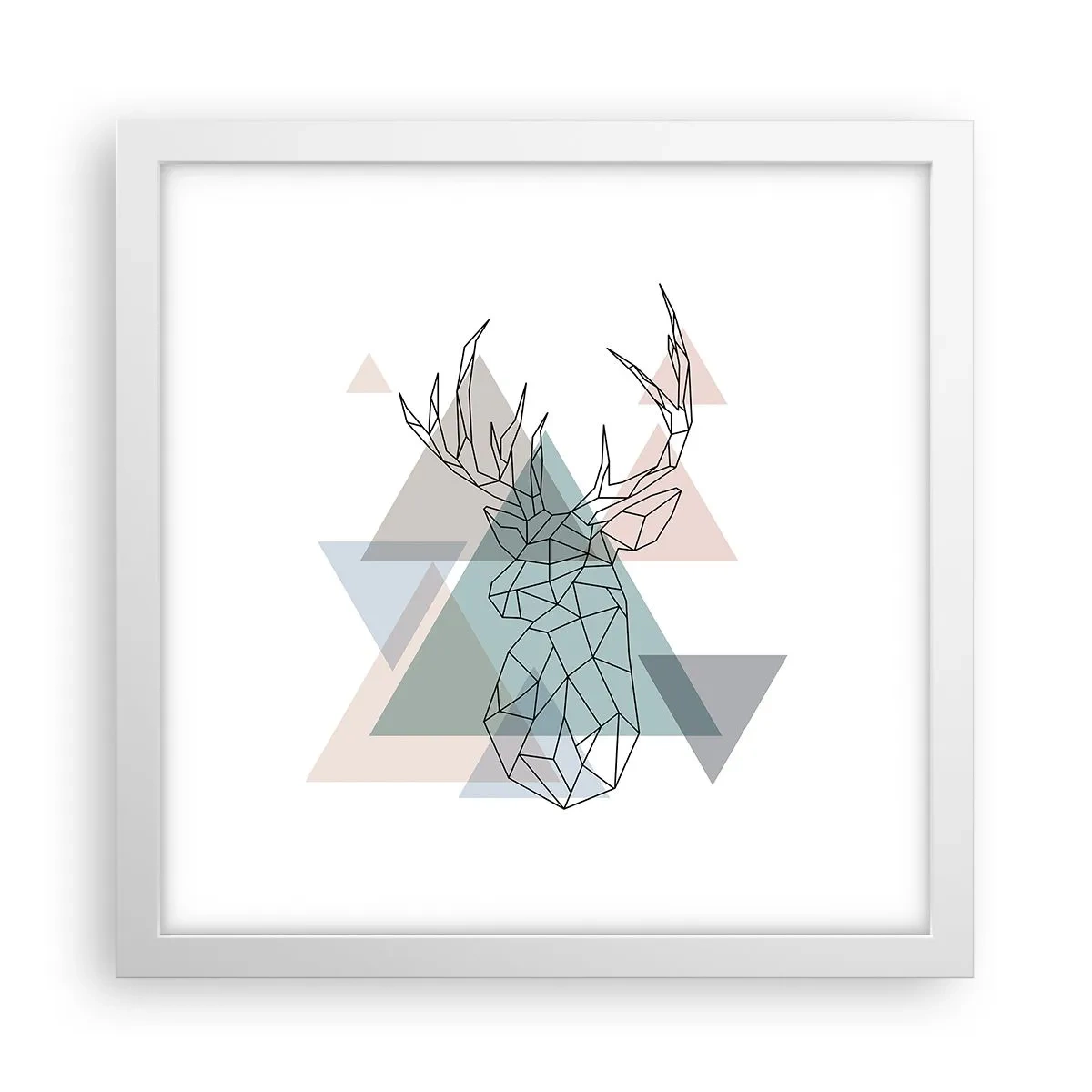 Poster in cornice bianca - Nel bosco geometrico - 30x30 cm