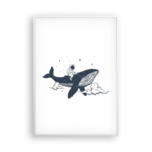 Poster in cornice bianca - Avventura nello spazio - 70x100 cm