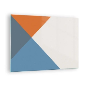 Quadro su vetro - Composizione geometrica con triangoli colorati - 70x50cm - Ad angolo... - Decorazione murale moderna per soggiorno e camera da letto ARTTOR