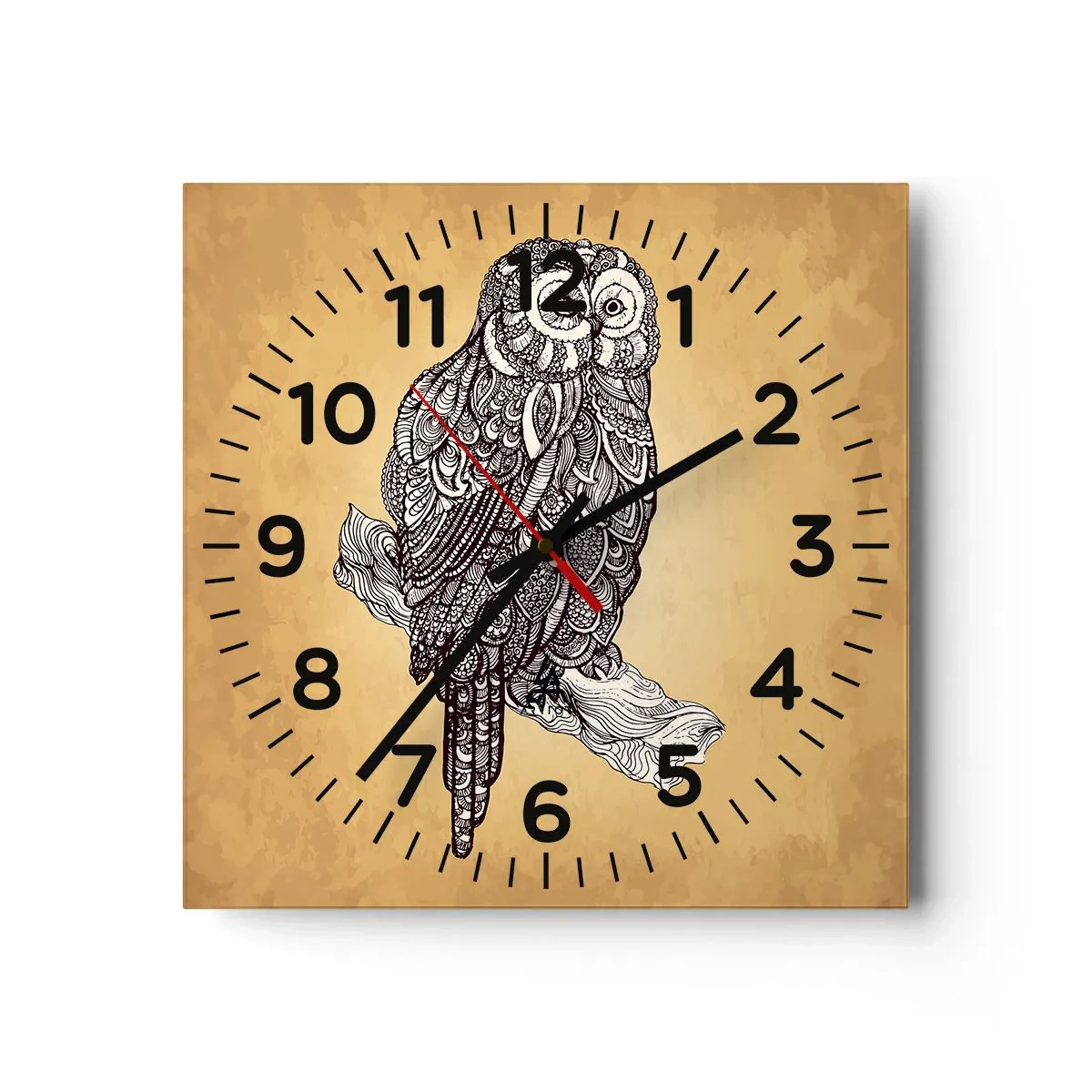 Orologio da parete - Orologio in Vetro - Delicati ghirigori di saggezza - 40x40 cm