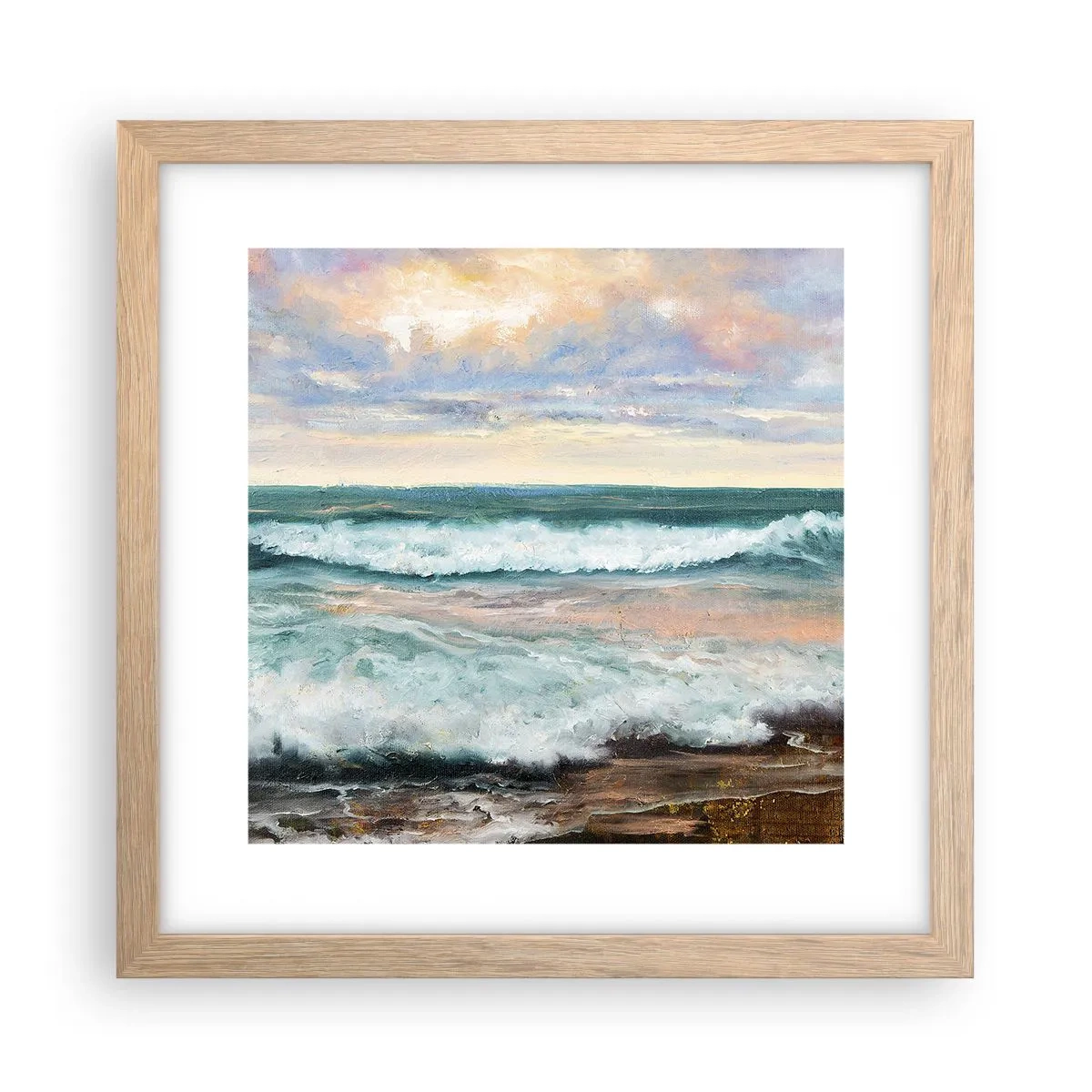 Poster in cornice rovere chiaro - Dove l'anima si calma - 30x30 cm