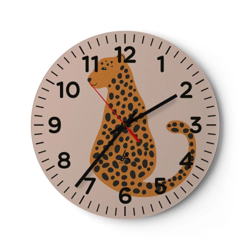 Orologio da parete - Orologio in Vetro - Il leopardo è un motivo di moda - 30x30 cm