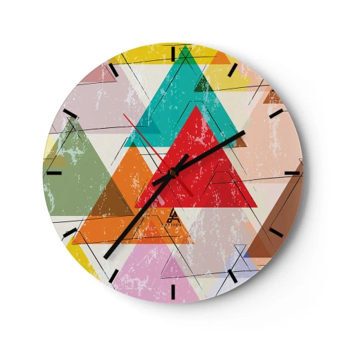 Orologio da parete - Orologio in Vetro - Tre alla volta - 40x40 cm