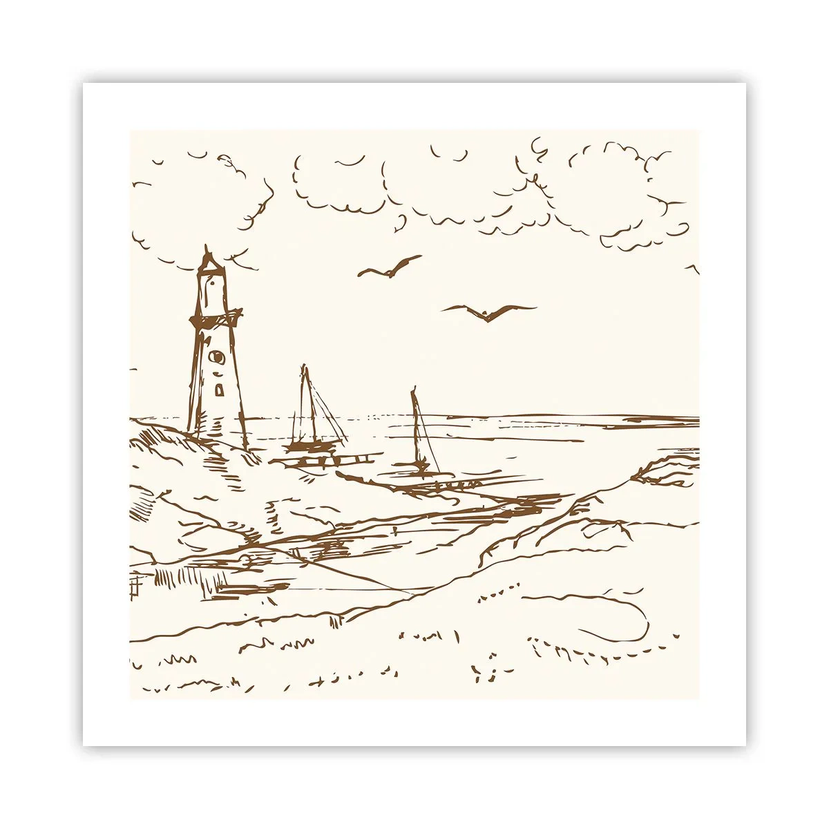 Poster - Schizzo dei ricordi d'estate - 50x50 cm